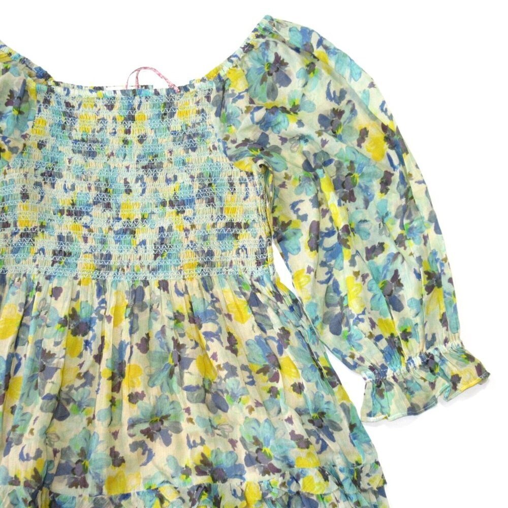 NWT LoveShackFancy Capri in Acai Berry Smocked On/Off Shoulder Midi Dress L $425 - Picture 6 of 8